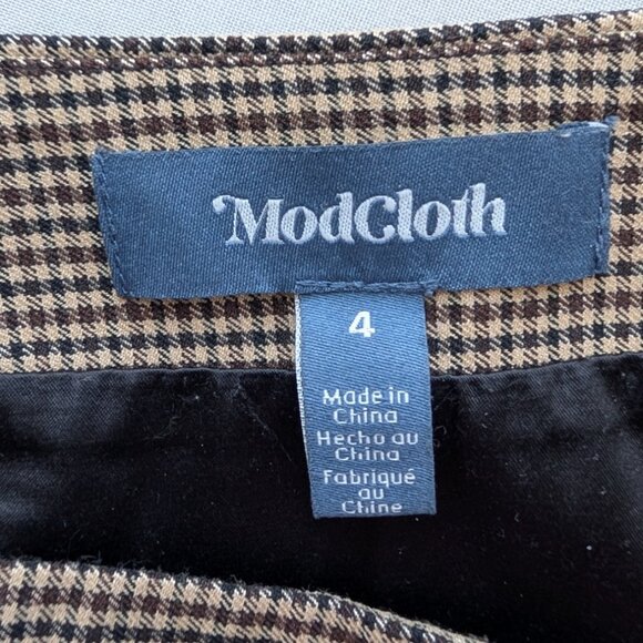 Mod Cloth Women's Brown Midi Wrap Sideways Structure Lined Skirt Small - Picture 4 of 10